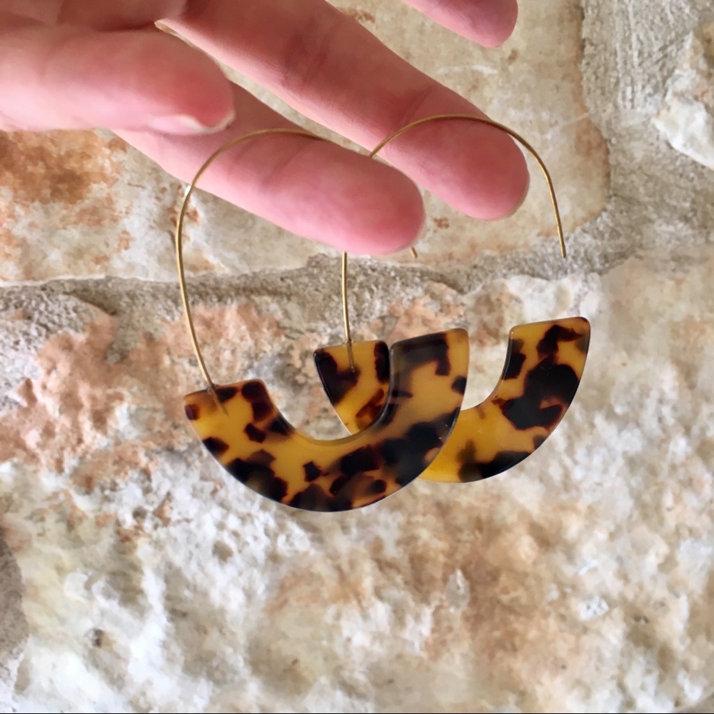 Anthro Rylan Crescent Hoop Earrings - Picture 2 of 6